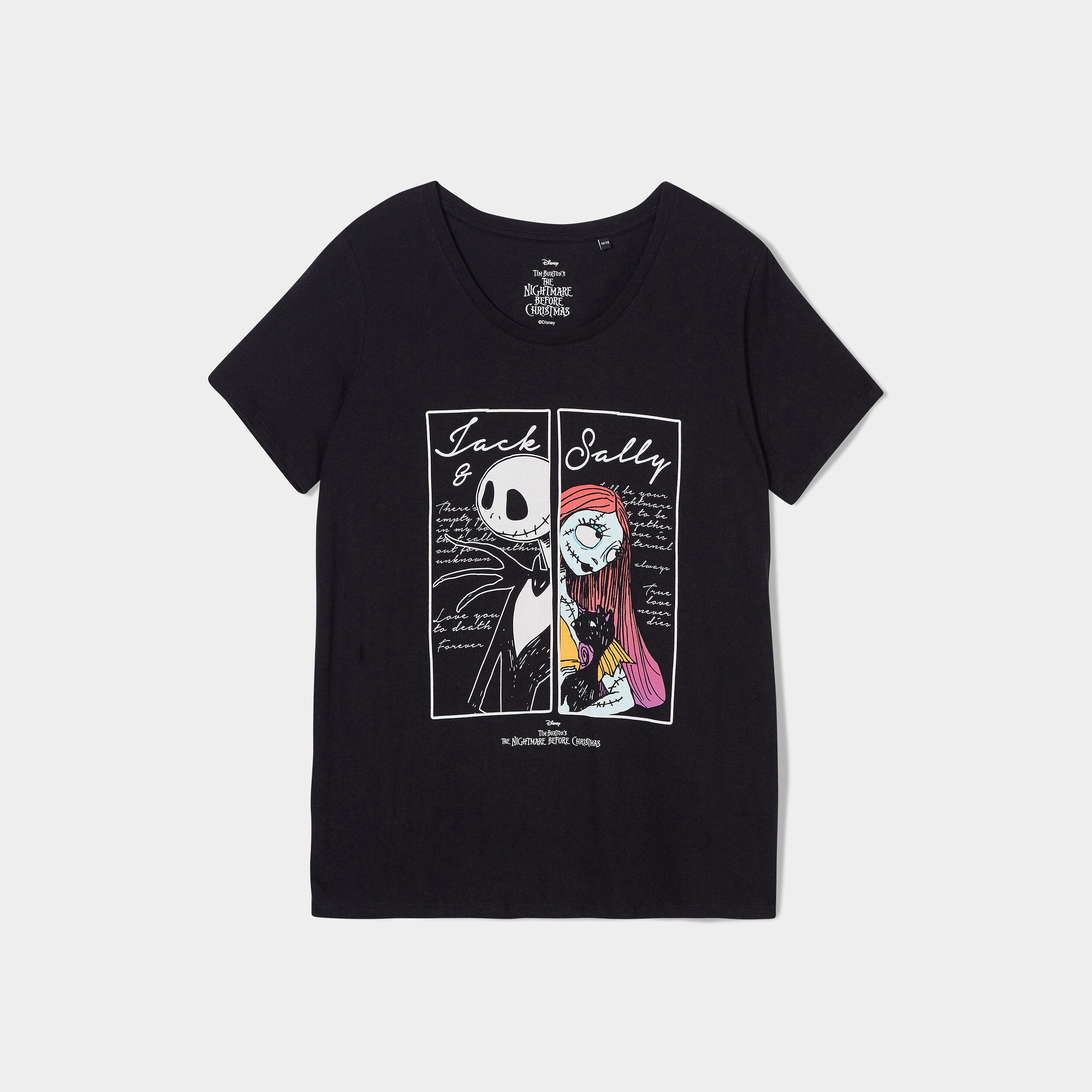 T-shirt Étrange Noël de Monsieur Jack noir femme grande taille | La Halle