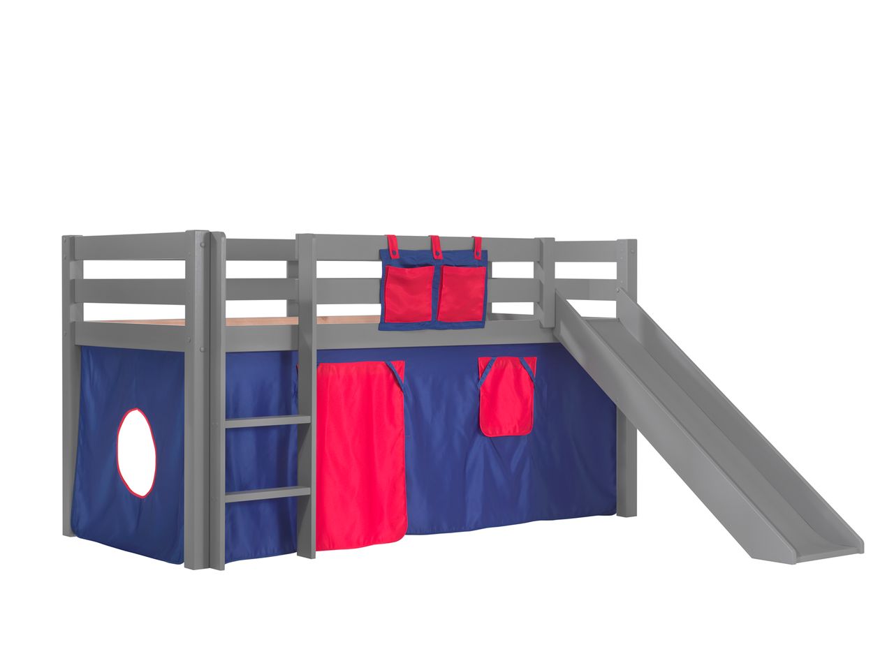 VIPACK Spielbett Pino mit Rutsche und Textilset 