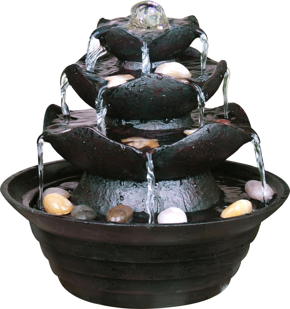 dobar Design-Zimmerbrunnen mit Deko-Steinen