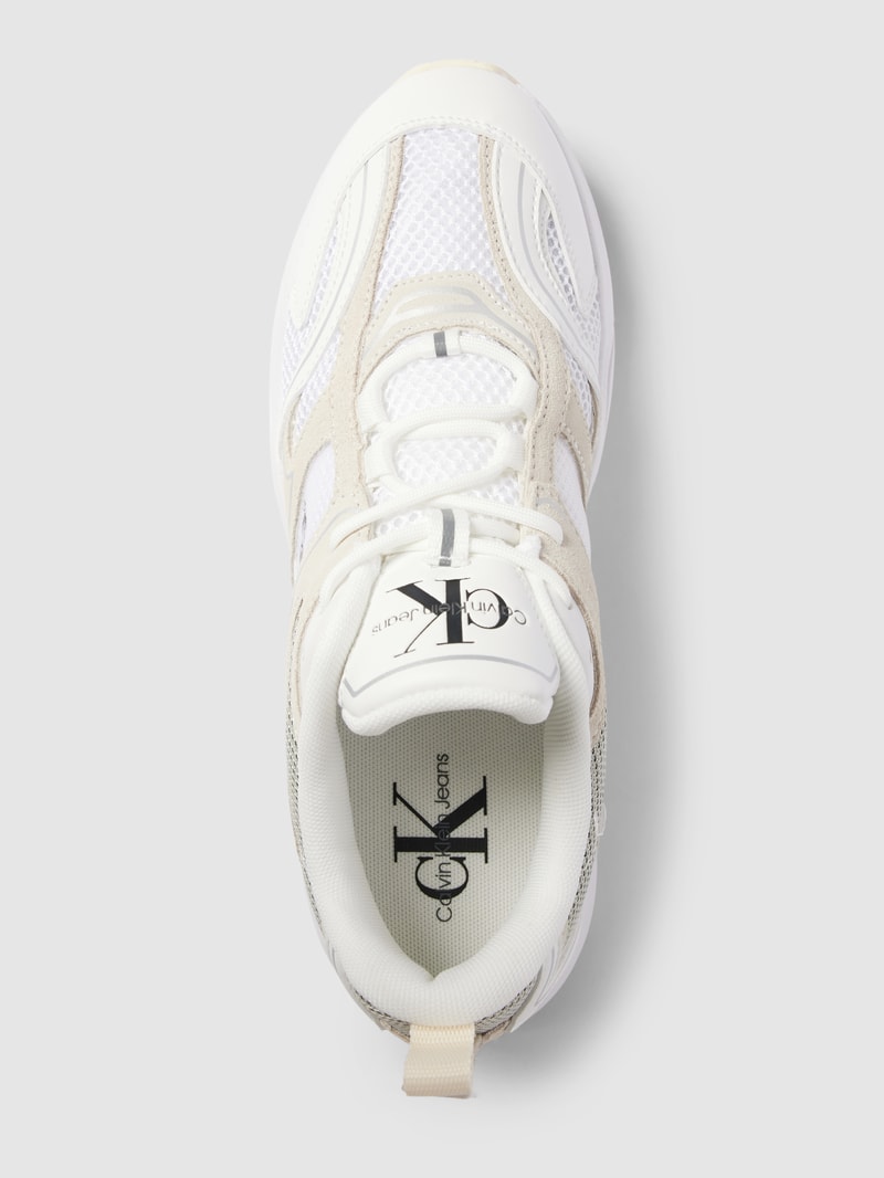 Chunky Sneaker mit Label-Details Modell 'RETRO TENNIS' in weiss