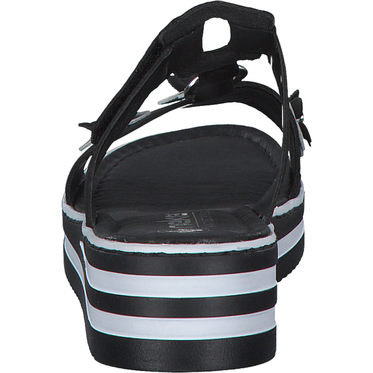 Rieker V0228, Plateau-Pantoletten, Damen, Schwarz
