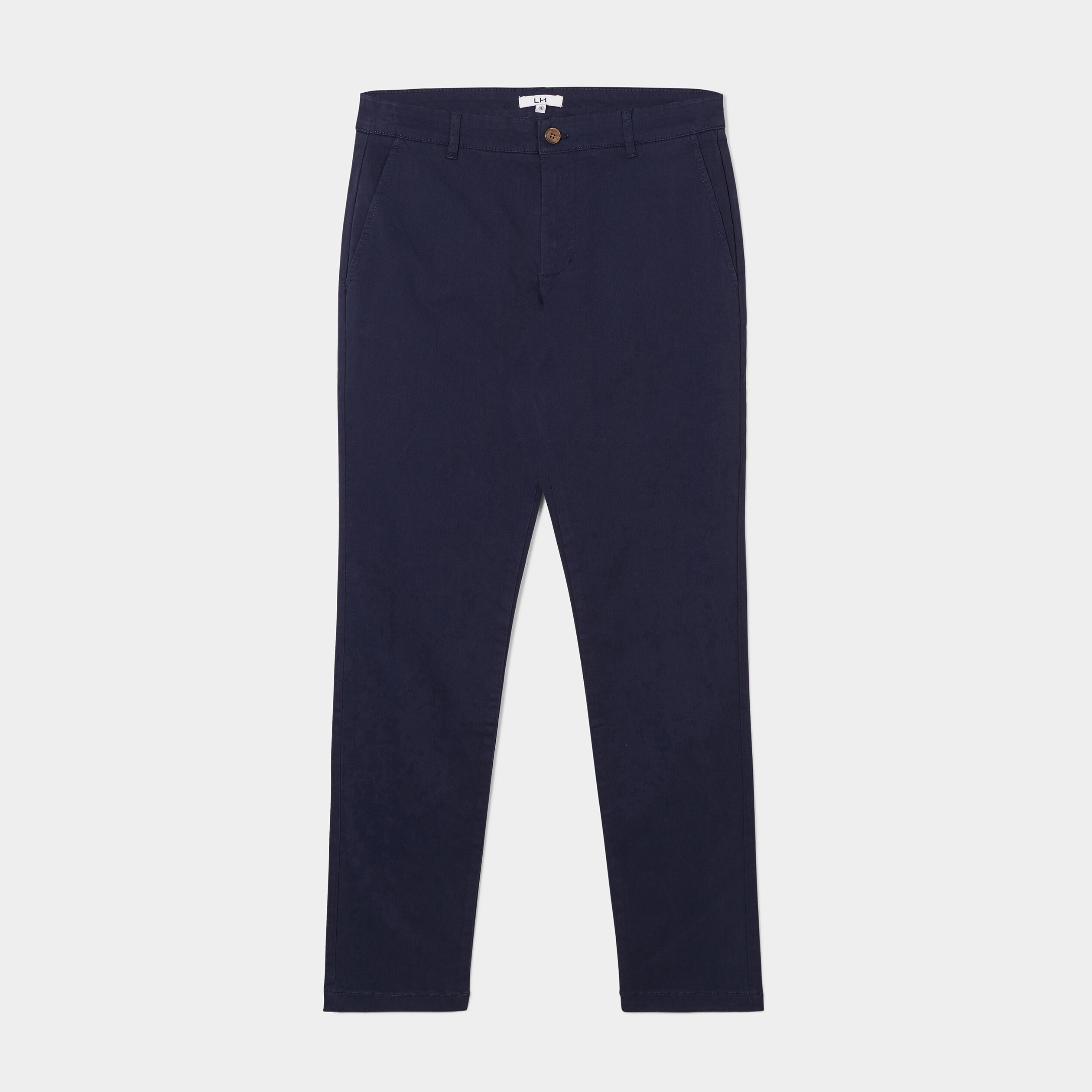 Pantalon chino slim coton bleu marine homme | La Halle