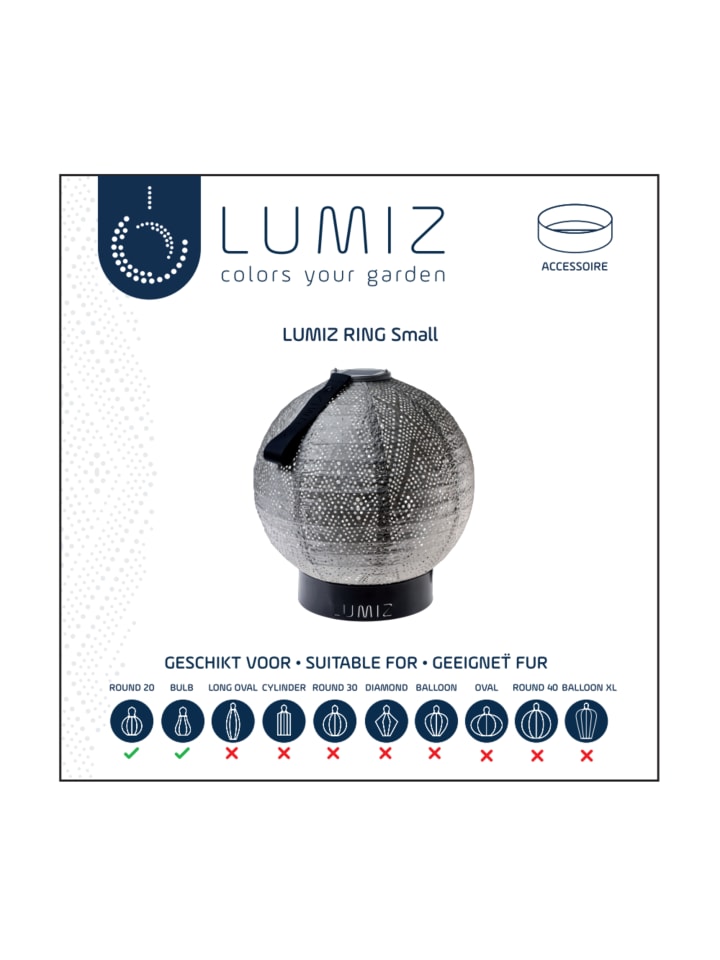 GMD Living Solar-Laternen Standfuß METAL RING-12 in Schwarz günstig kaufen 12-cm