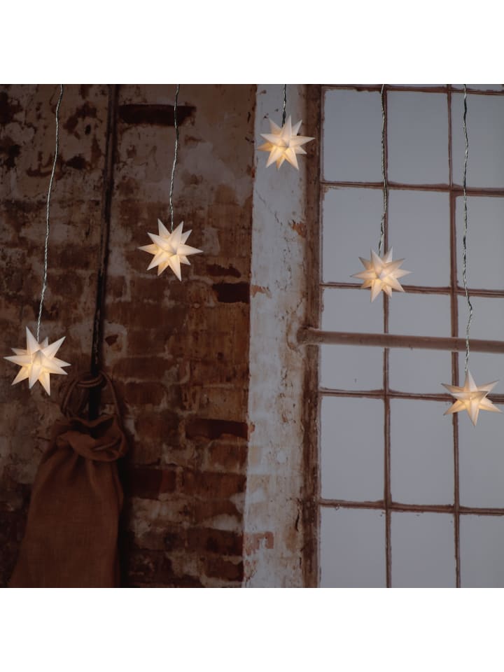 MARELIDA LED Lichtervorhang 3D Sterne 9 weiße Stern L: 160cm in weiß günstig kaufen onesize