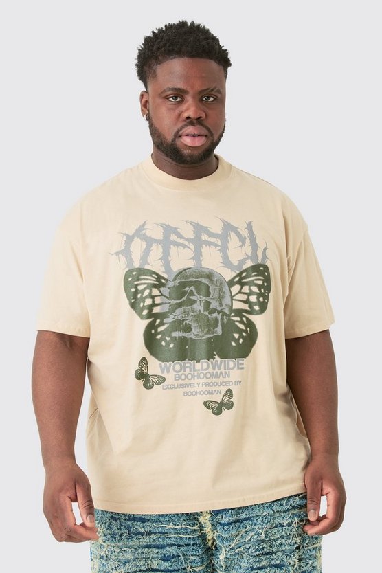 Plus T-Shirt mit Schmetterlings-Print