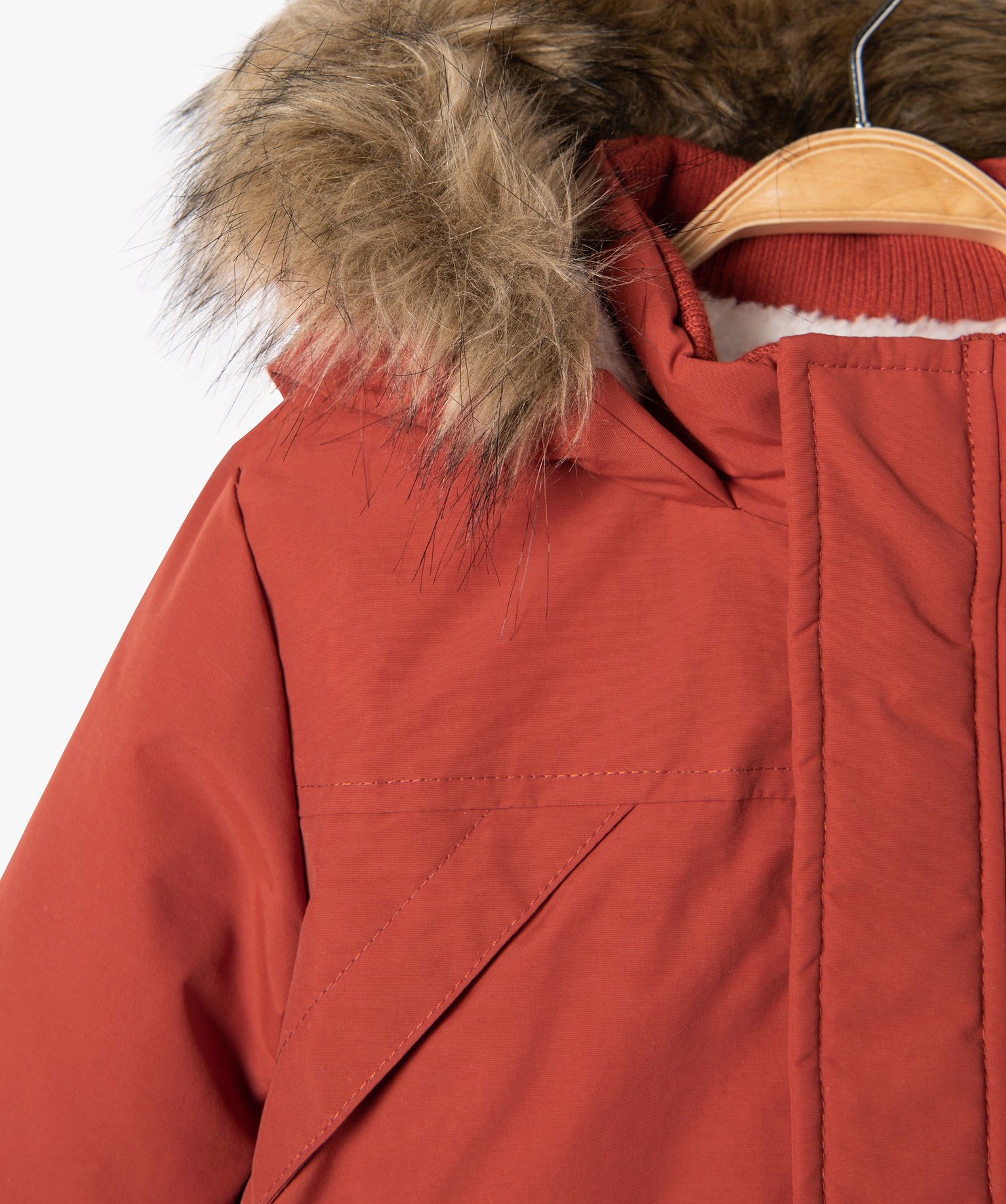 Parka bébé Garçon à capuche et doublure chaude rouge | GEMO