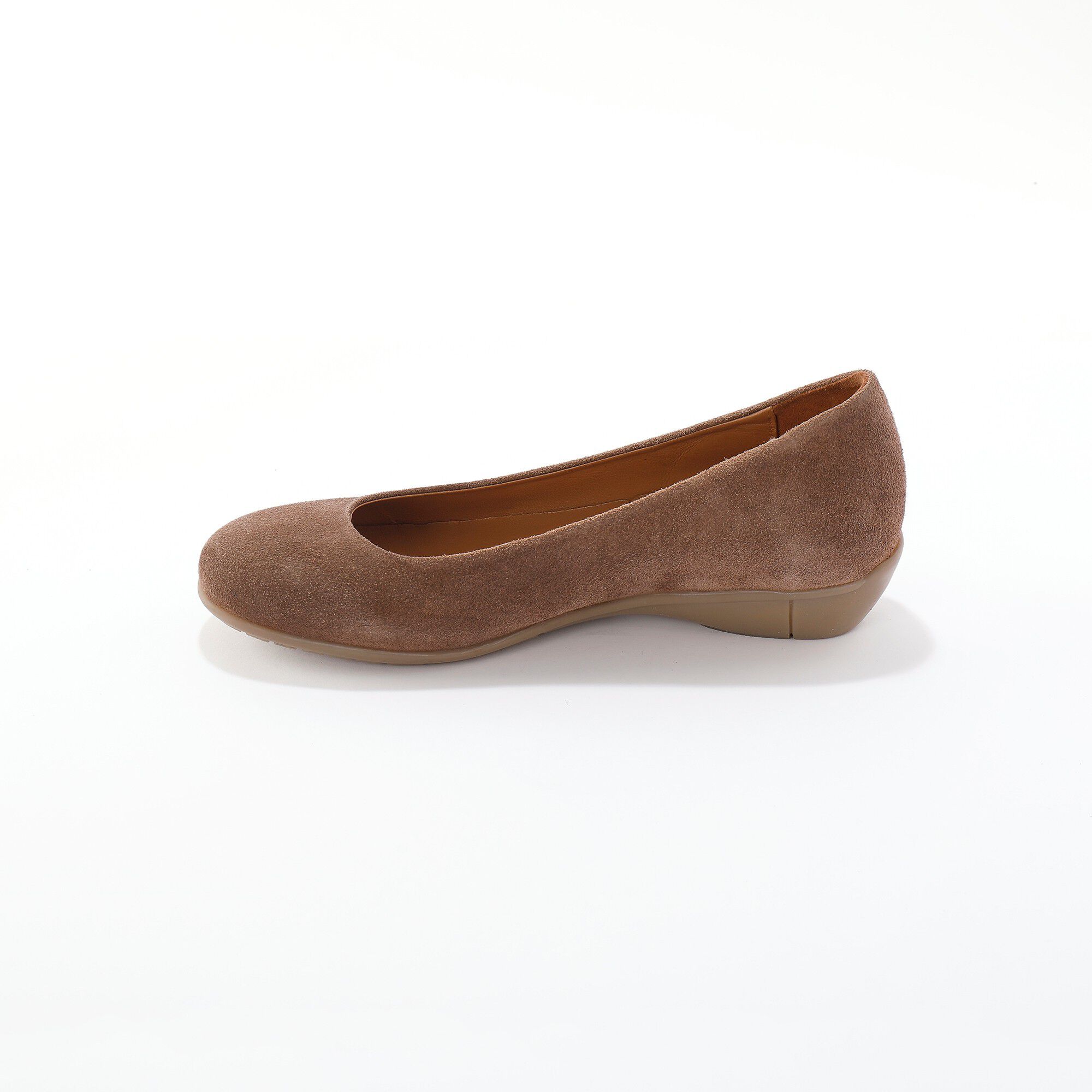 Ballerines souples compensées en croûte de cuir