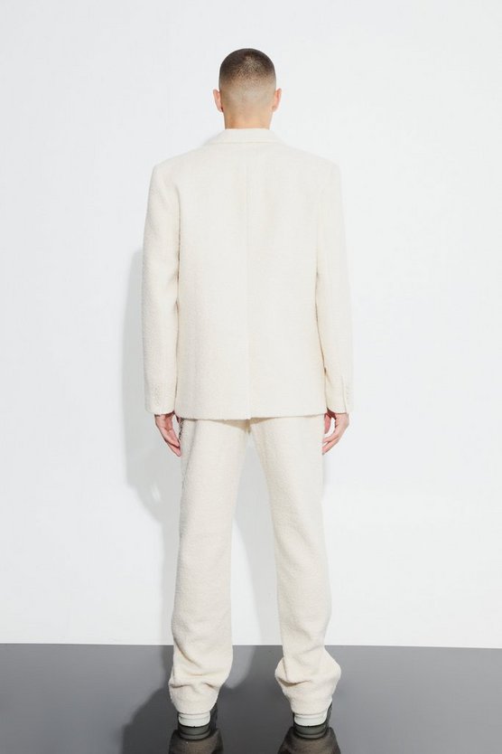 Lockerer zweireihiger Bouclee-Blazer