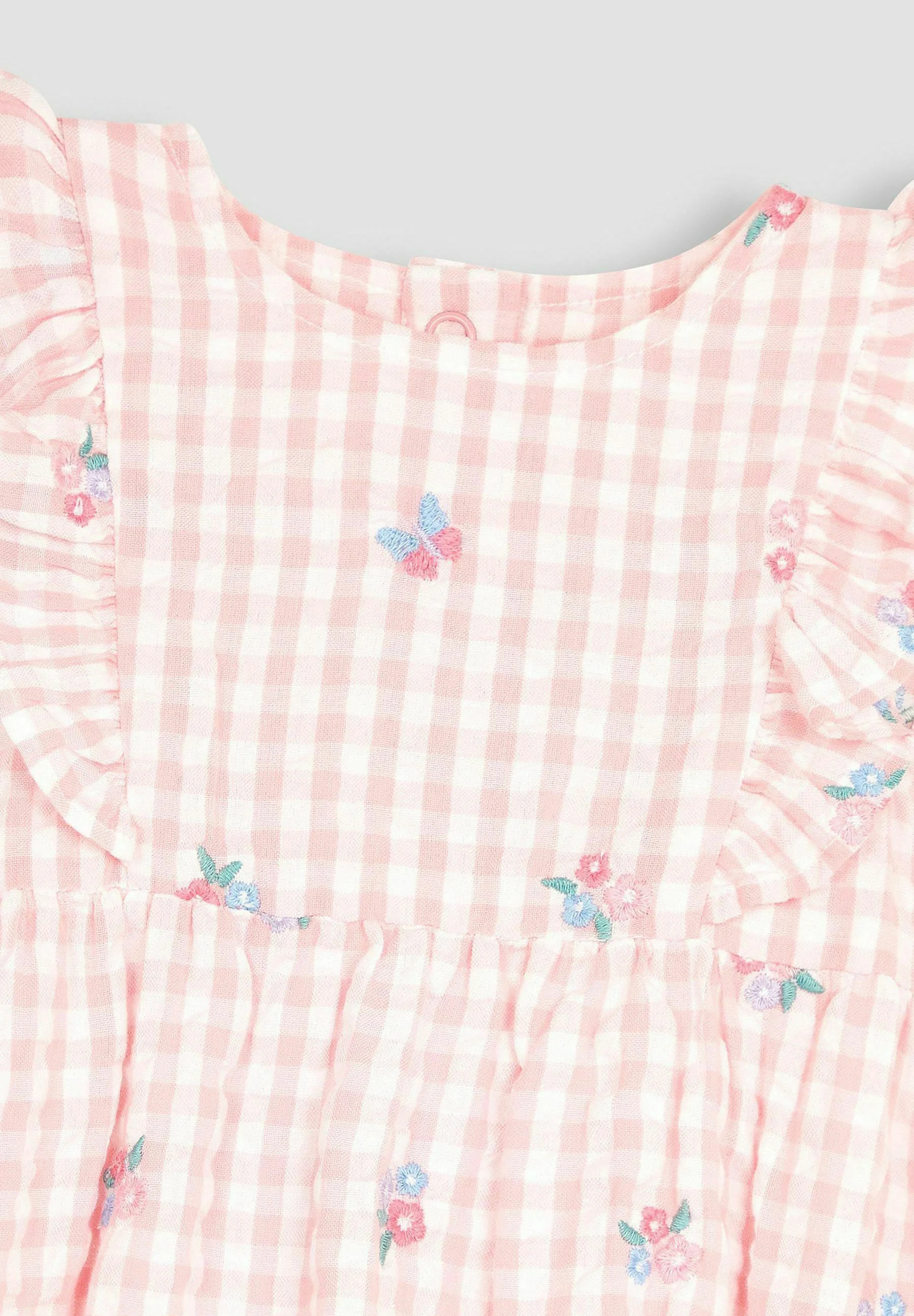 JoJo Maman Bébé FLORAL EMBROIDERED BUBBLE ROMPER-REGULAR FIT - Mono