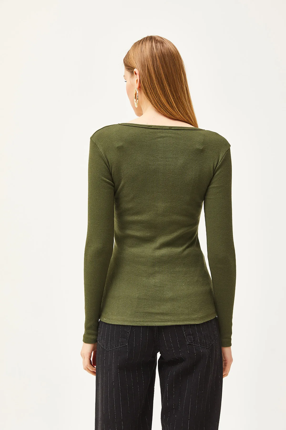 Olalook  Bluse - Khaki - Slim Fit