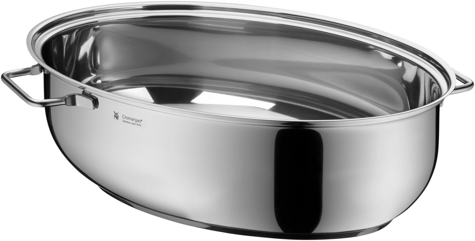 WMF Bräter, Cromargan® Edelstahl rostfrei 18/10 (1-tlg., Bräter oval, Induktionsdeckel, Bräter-Einsatz, Bratenthermomter)