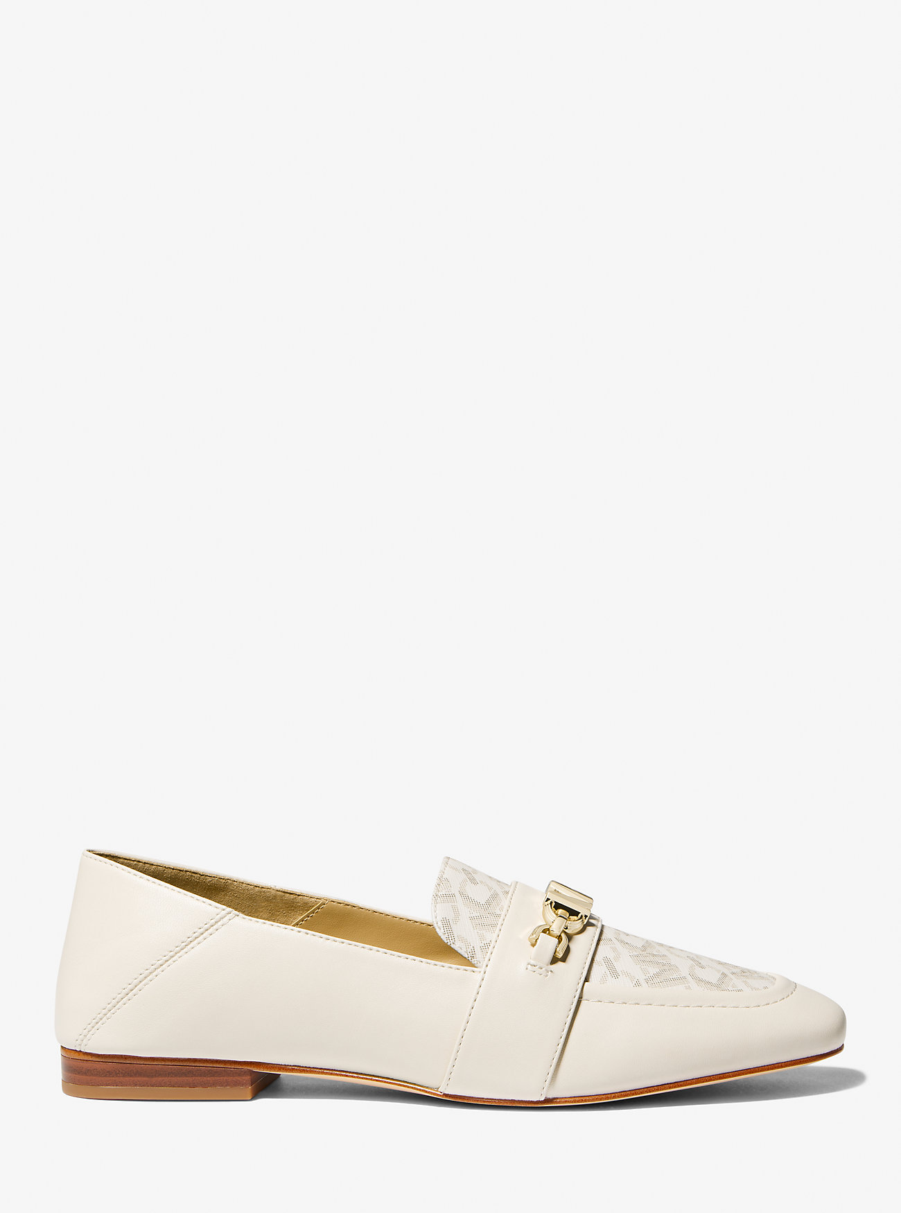 Tiffanie skinn- og Empire Signature Logo Mule – VANILLA