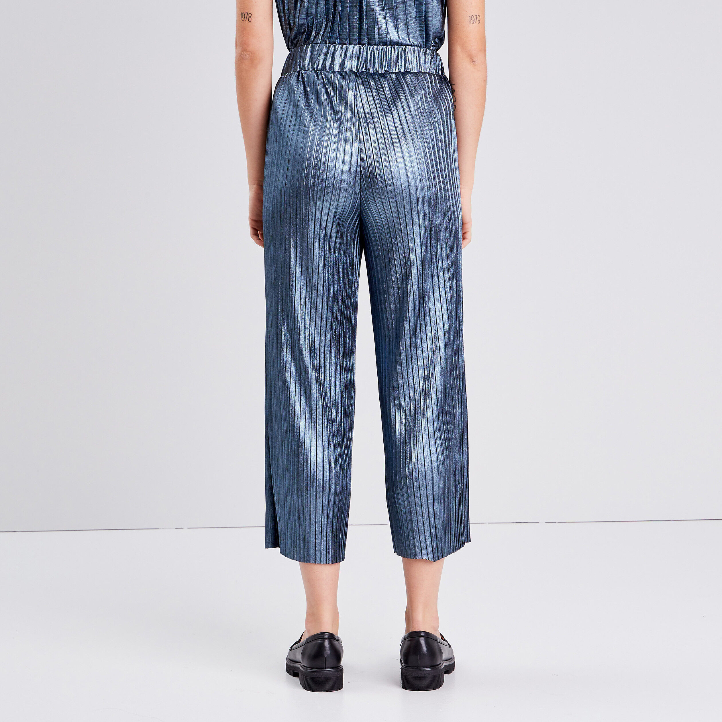 Pantalon ample plissé gris clair femme | Cache Cache