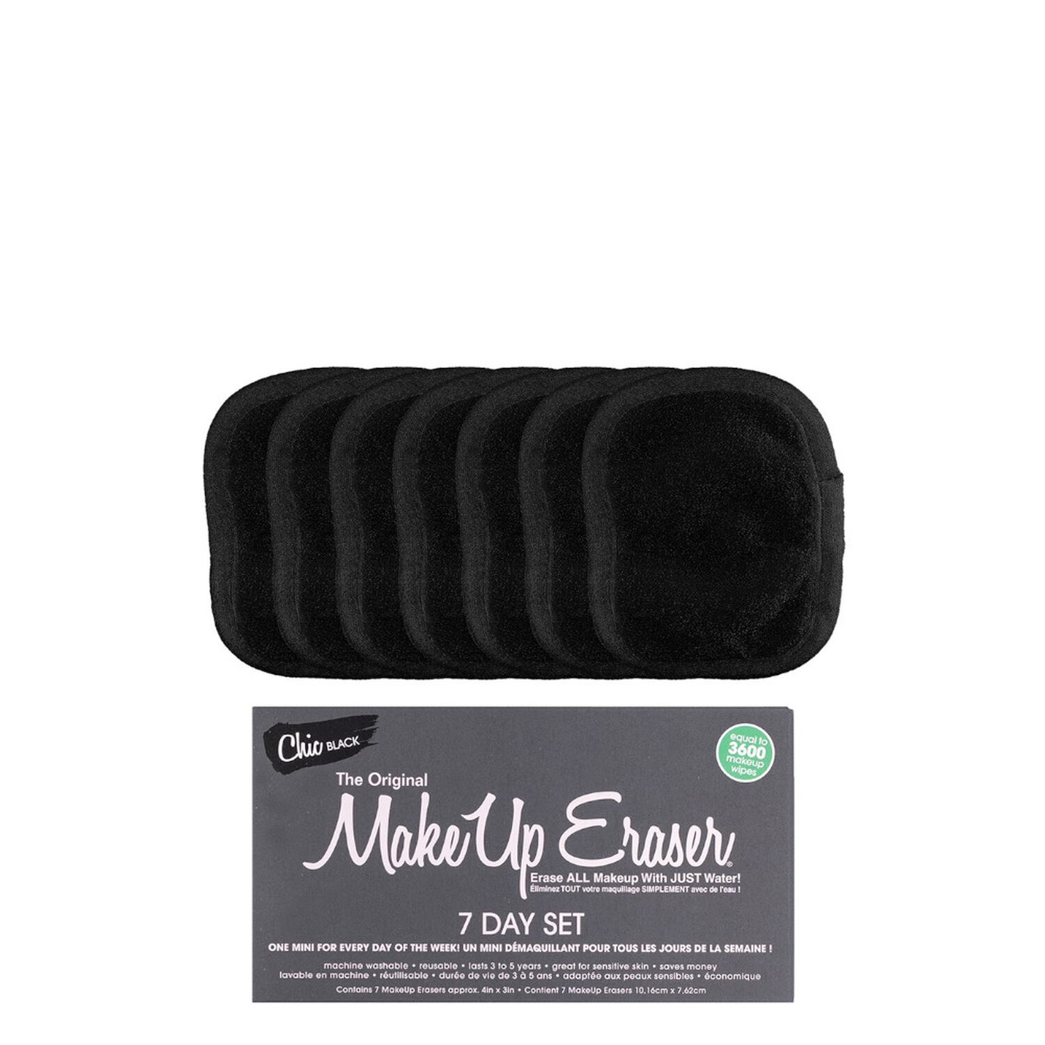 Make Up Eraser Chic Black 7-Day Set Serviette démaquillante réutilisable