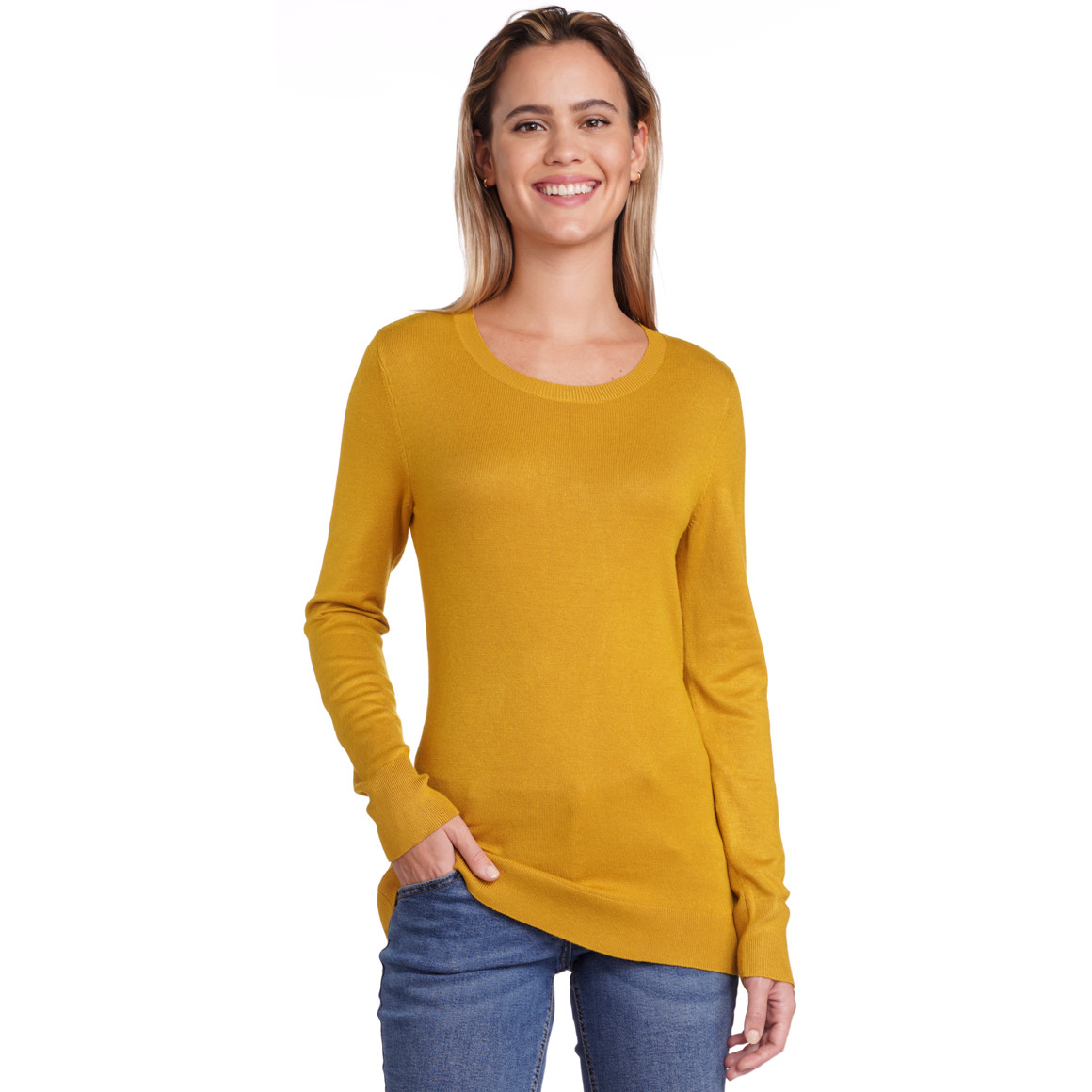Damen Feinstrickpullover mit Rundhals
