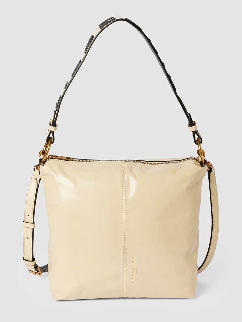 Handtasche mit Label-Detail Modell 'AISSA' in sand