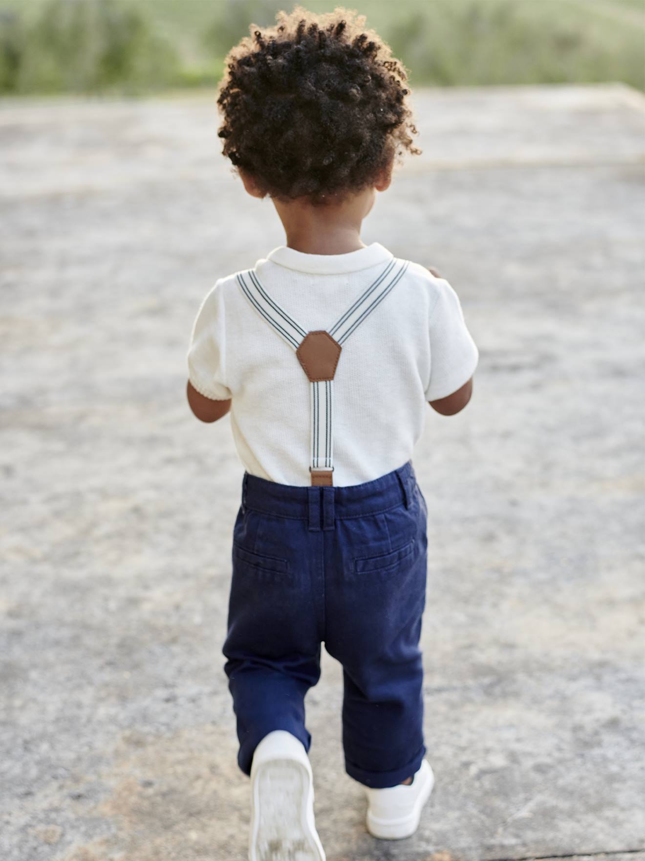 Vertbaudet Baby Hose mit abnehmbaren Trägern - marine