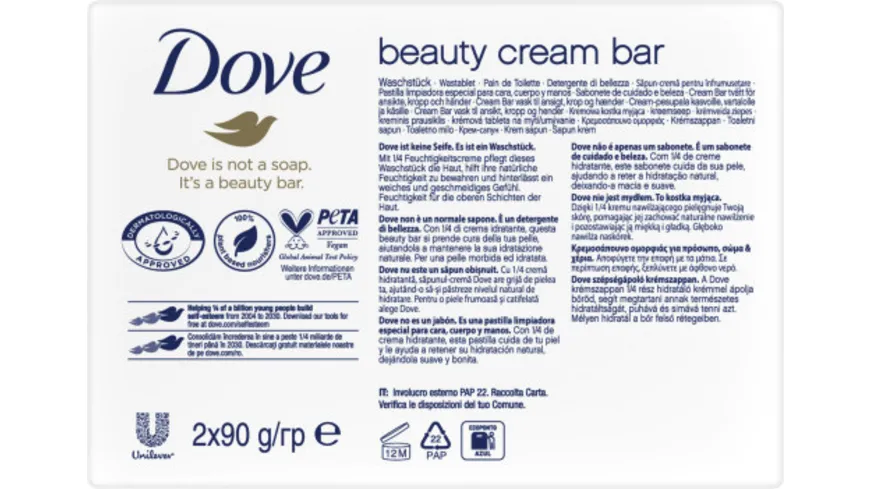Dove Waschstück Beauty Cream Bar Seife 180 g