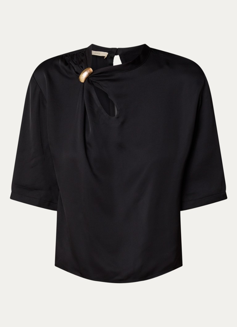 Top Sessùn Layla din satin cu detalii perforate