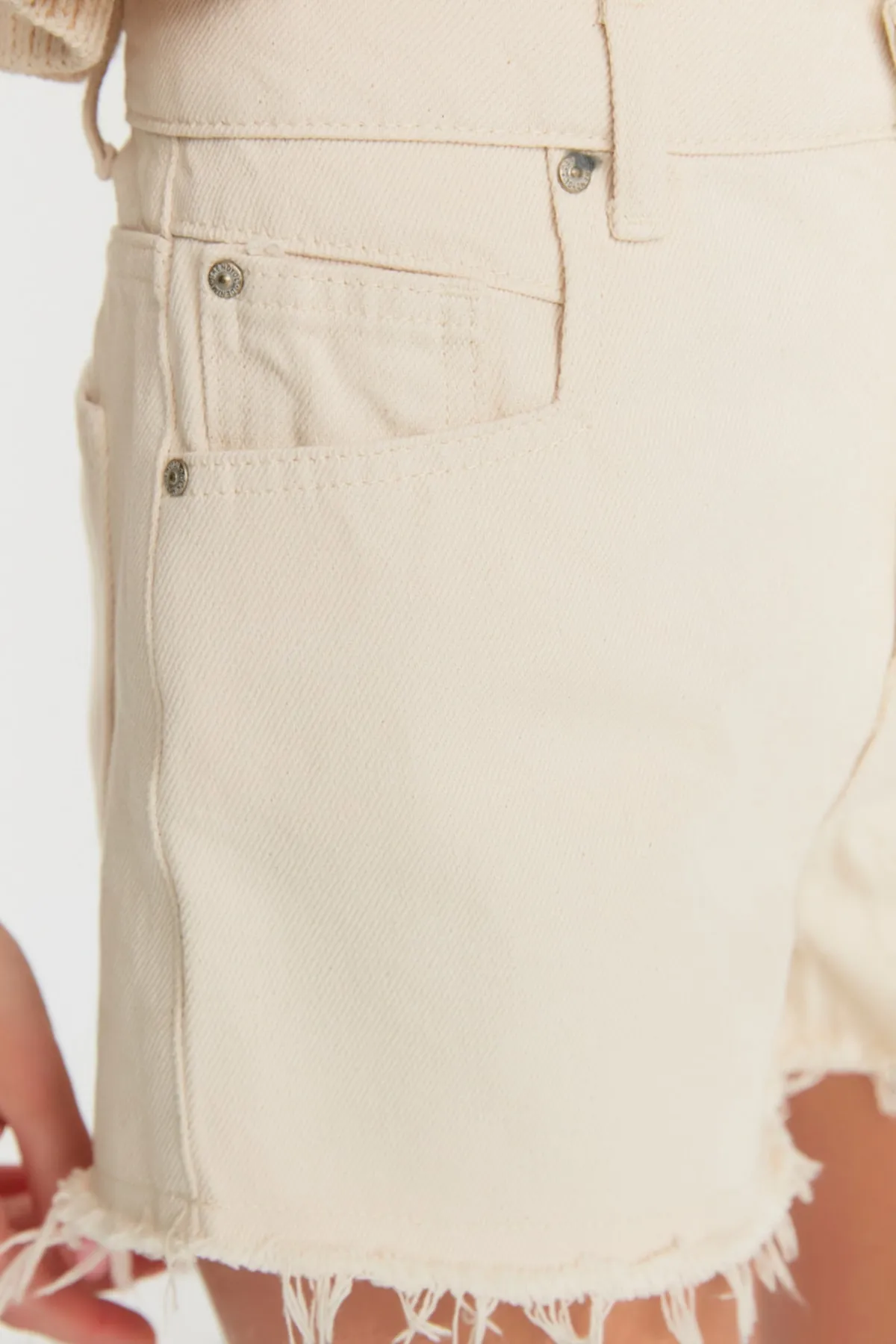 Trendyol Collection  Beige Denim Denim 100 % Baumwolle Shorts & Bermuda TBESS22SR0395