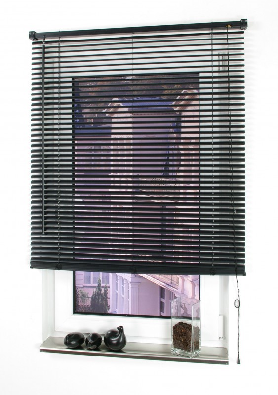 Bella Casa Kunststoff-Jalousie, schwarz, 220 x 90 cm