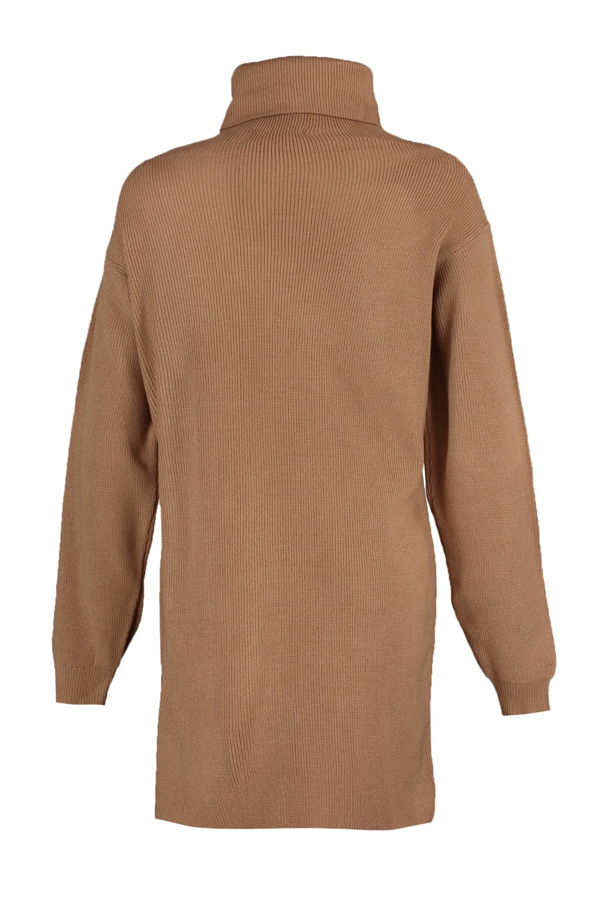 Trendyol Collection  Braunes Mini-Strickkleid mit Rollkragen TWOAW23EL00026