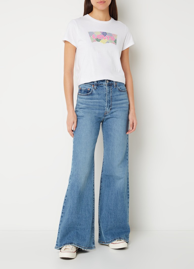 Blugi Levi's Ribcage Bell cu talie înaltă, evazați, spălare medie