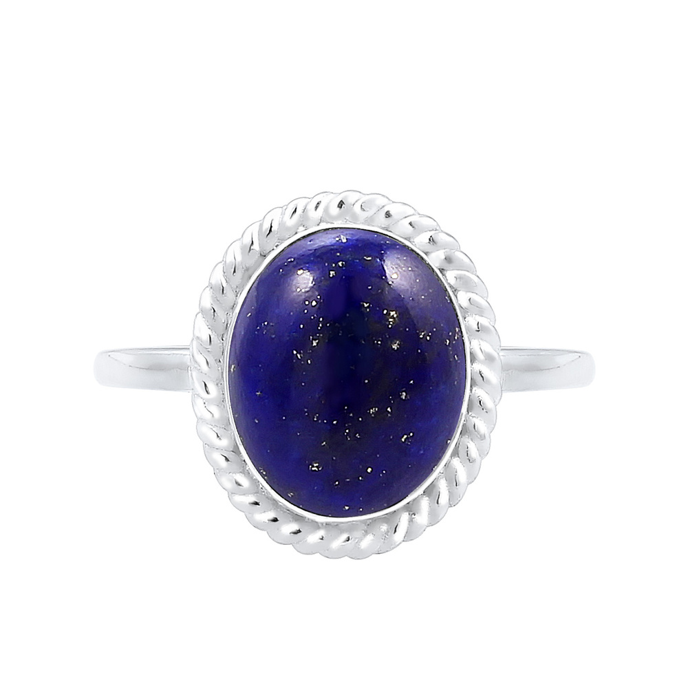Elli PREMIUM Elli PREMIUM Bague Cocktailring Glamoureux Noble Lapis Lazuli Bague Femme  Plaqué Bague