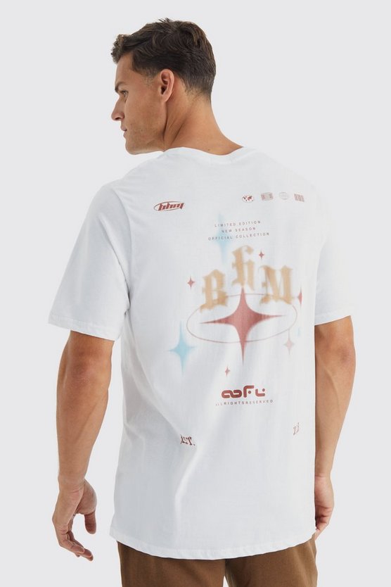 Tall Oversize T-Shirt mit Worldwide Y2K Print