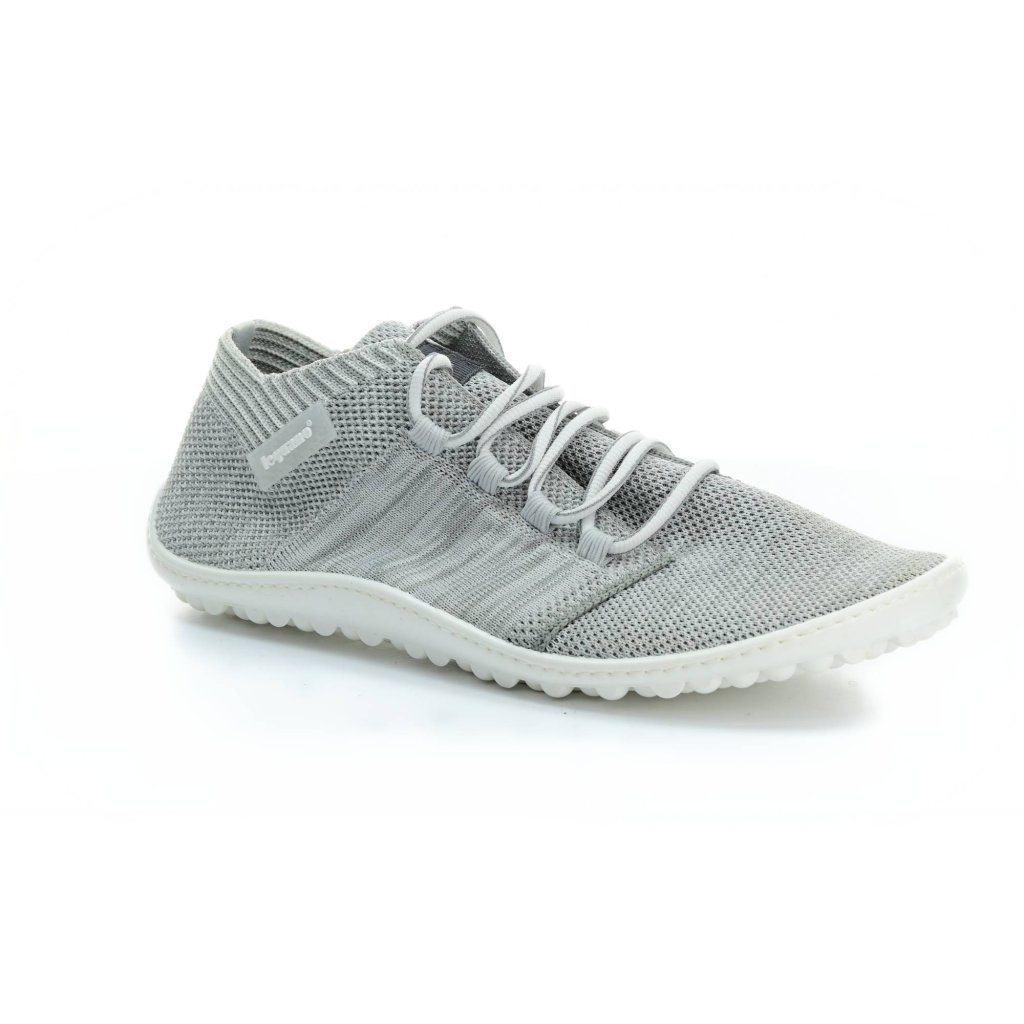 Leguano Beat silbergrau mit weißer Sohle Barfussneakers
