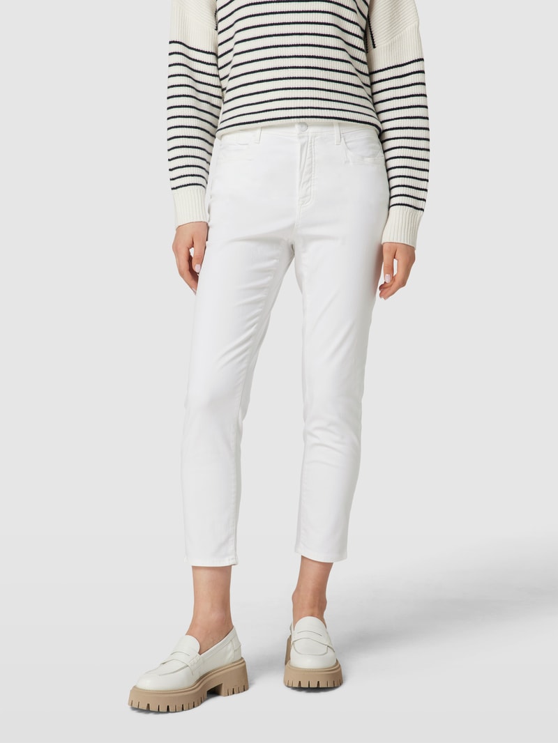 Jeans mit Label-Patch Modell 'Mary' in weiß