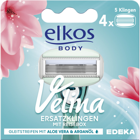 Elkos body Velina 5-Klingen Rasiersystem Frauen Ersatzklingen 4ST