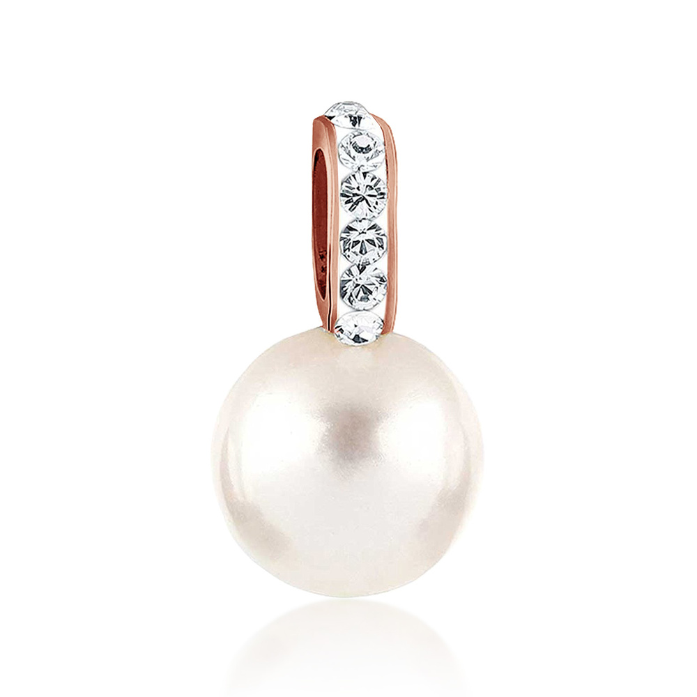 Nenalina Nenalina Pendentif Femmes pendentif Rond étincelant avec cristal et perles de coq Pendentif
