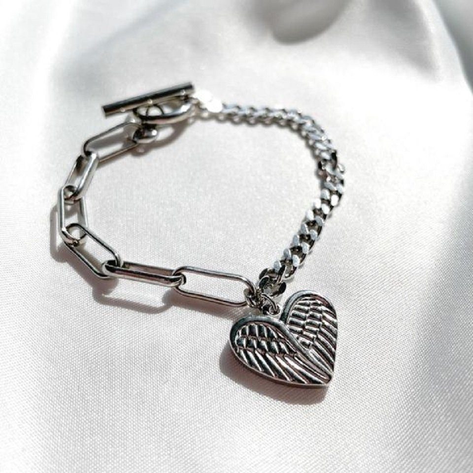 ENGELSINN Armband Schmuck Edelstahl Herz Engel Silber und Gold (1-tlg)