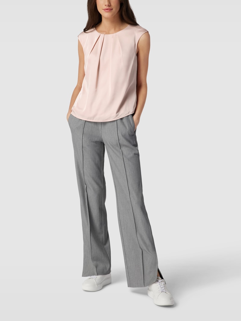 Bluse mit gelegten Falten in rosé