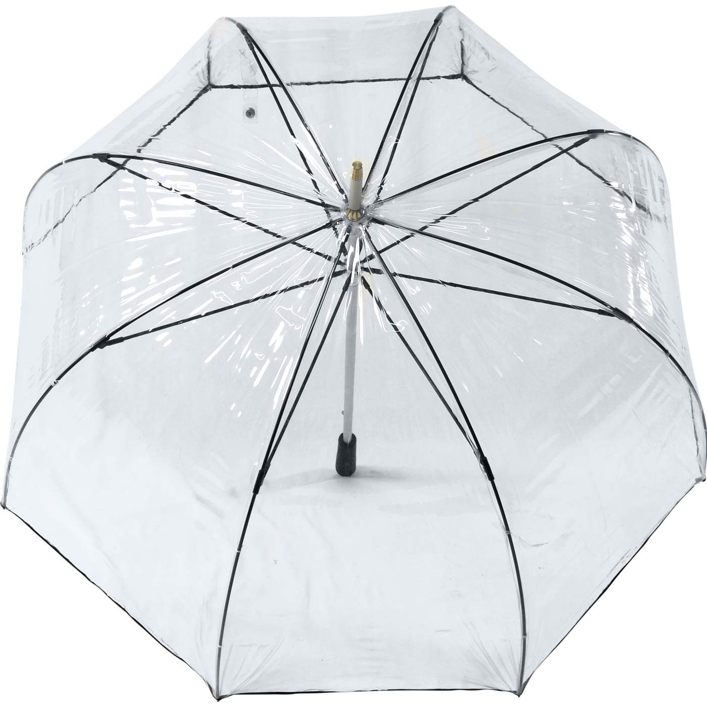 Impliva Langregenschirm Falcone® XL Glockenschirm durchsichtig transparent, extra groß für bequemen Durchblick und eine geschützte Frisur