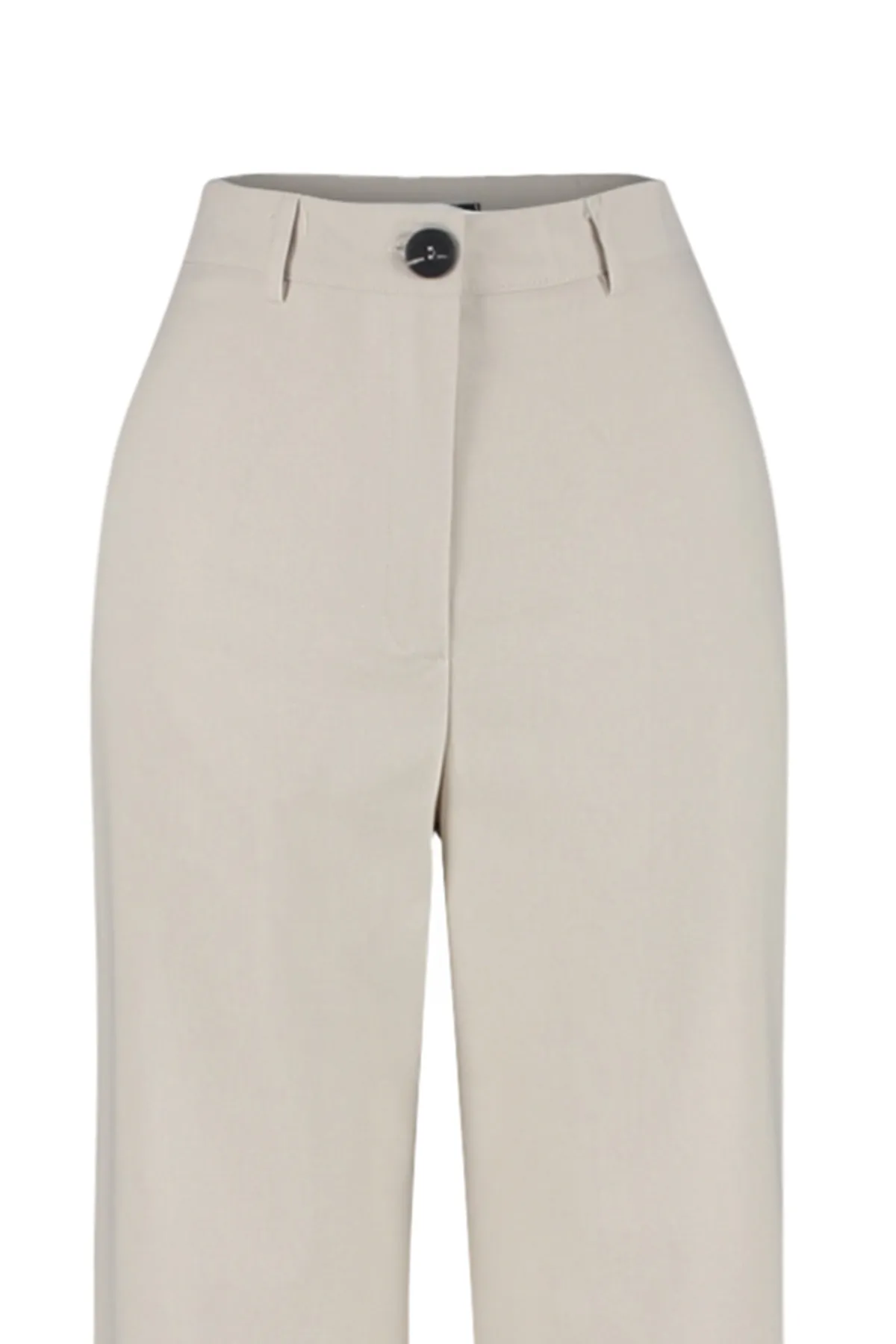 Trendyol Collection  Beige gewebte Hose mit weitem Bein und hoher Taille TWOSS23PL00314