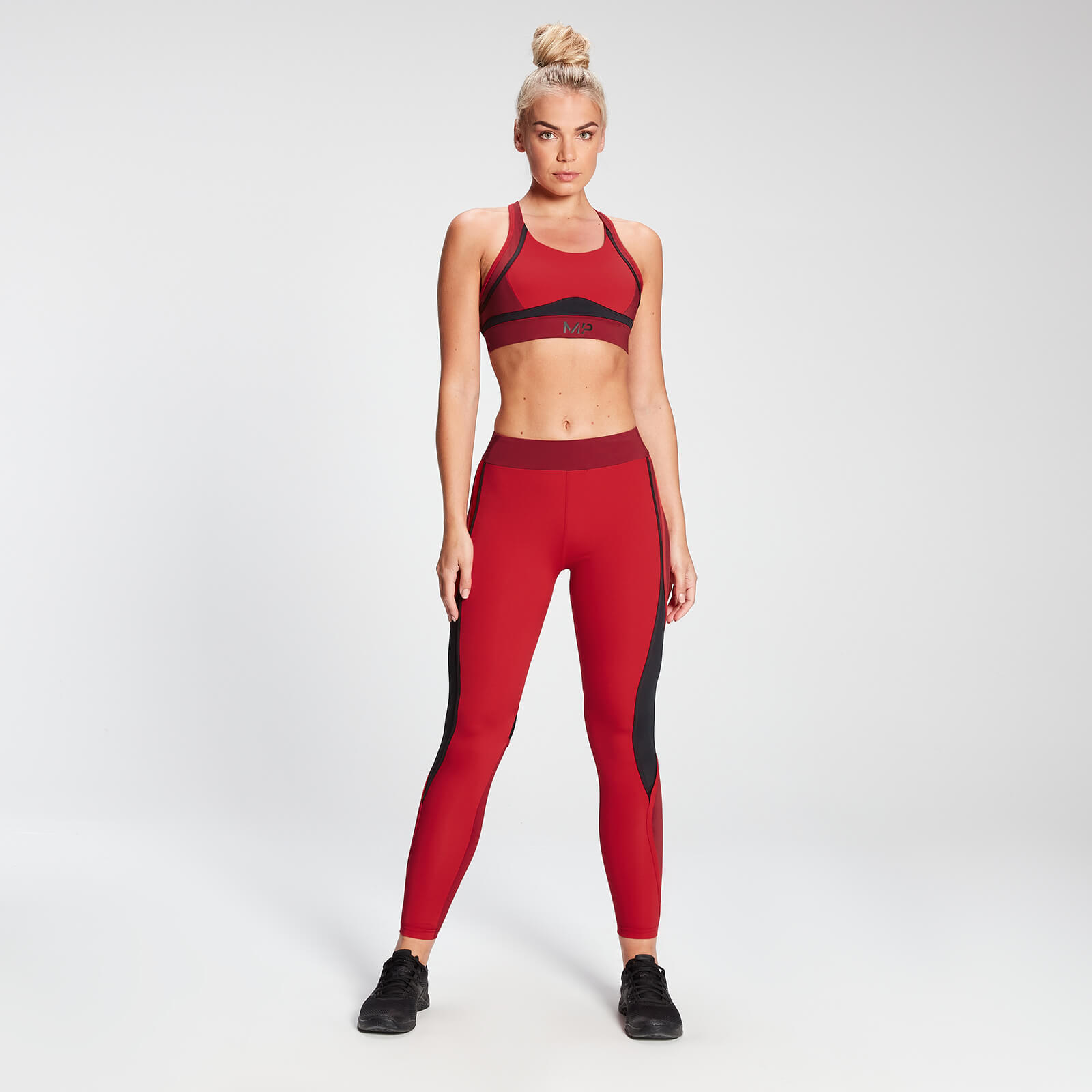 Legging colour-block MP Engage pour femmes – Rouge danger/Lie-de-vin