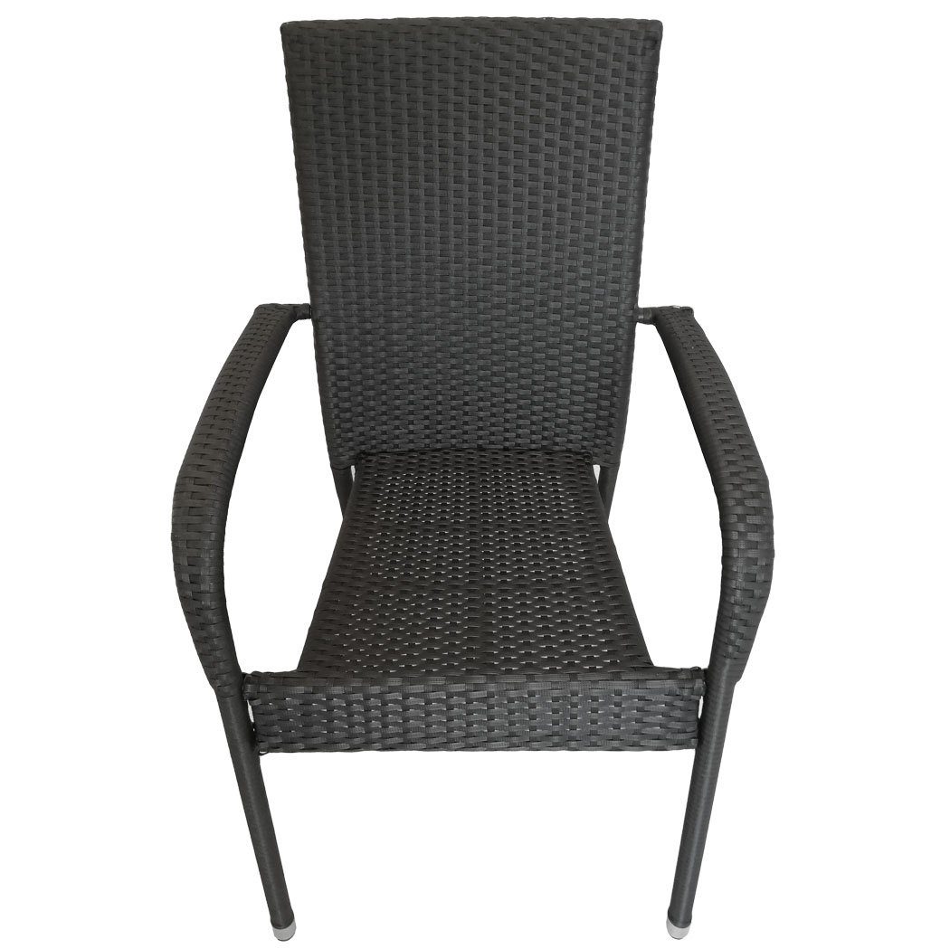KMH Gartenstuhl 2er Set Stapelstuhl *Tajs* schwarz (106031)