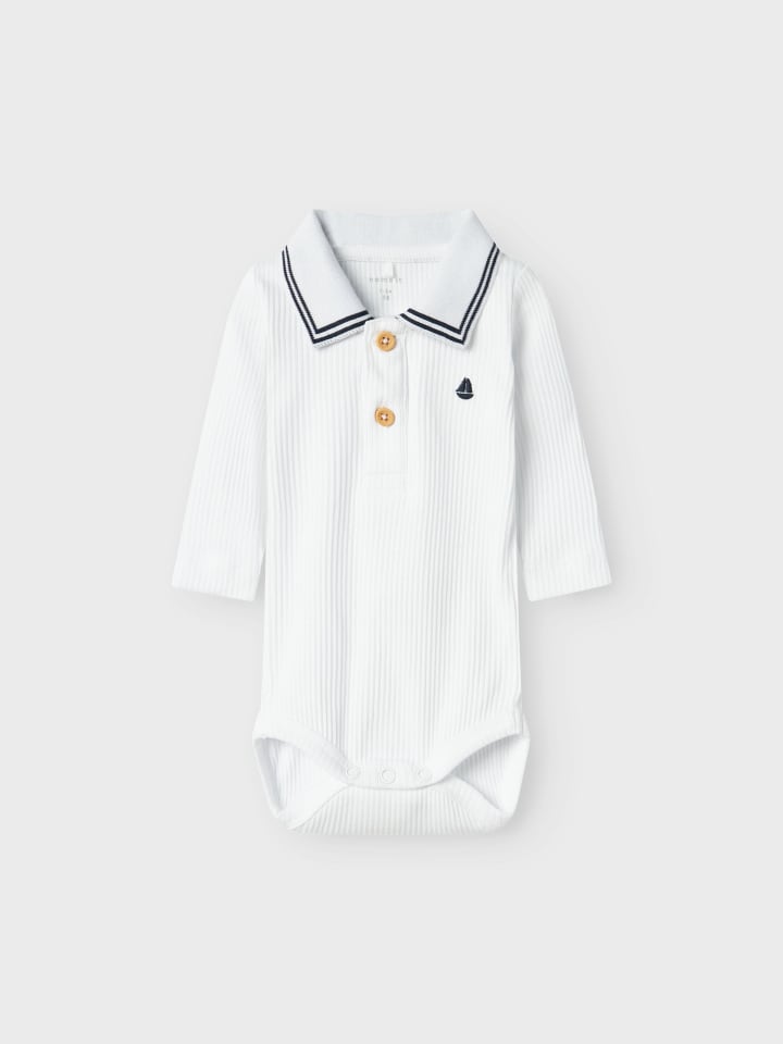 name it Hemdbody NBMFRIMAN LS POLO BODY in bright white günstig kaufen