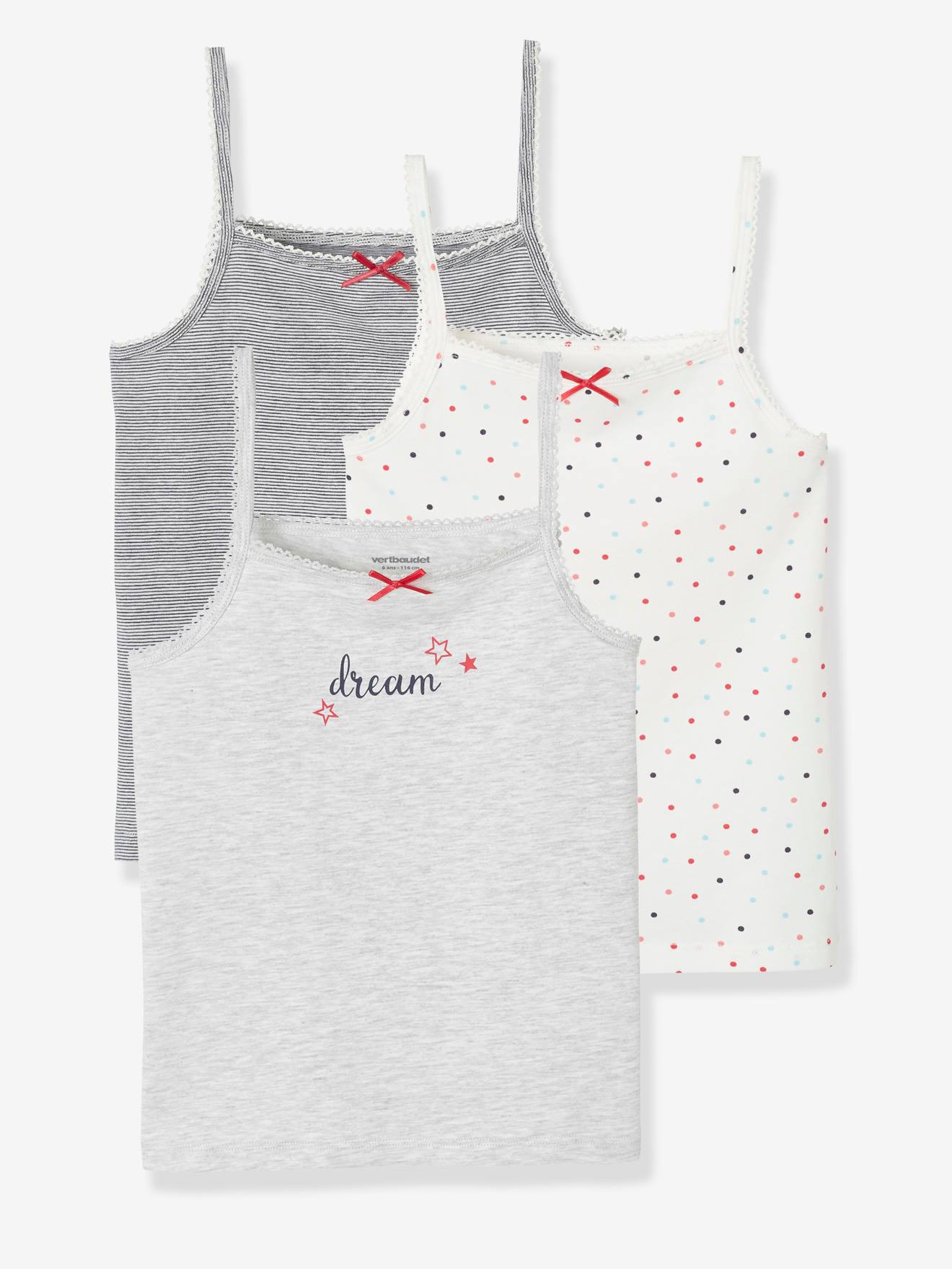 Lot de 3 débardeurs fille BASICS lot ivoire