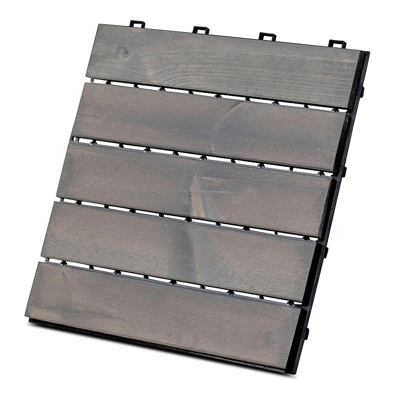 Work Gulvplater 4-pk 30x30 cm, gråbeiset furu