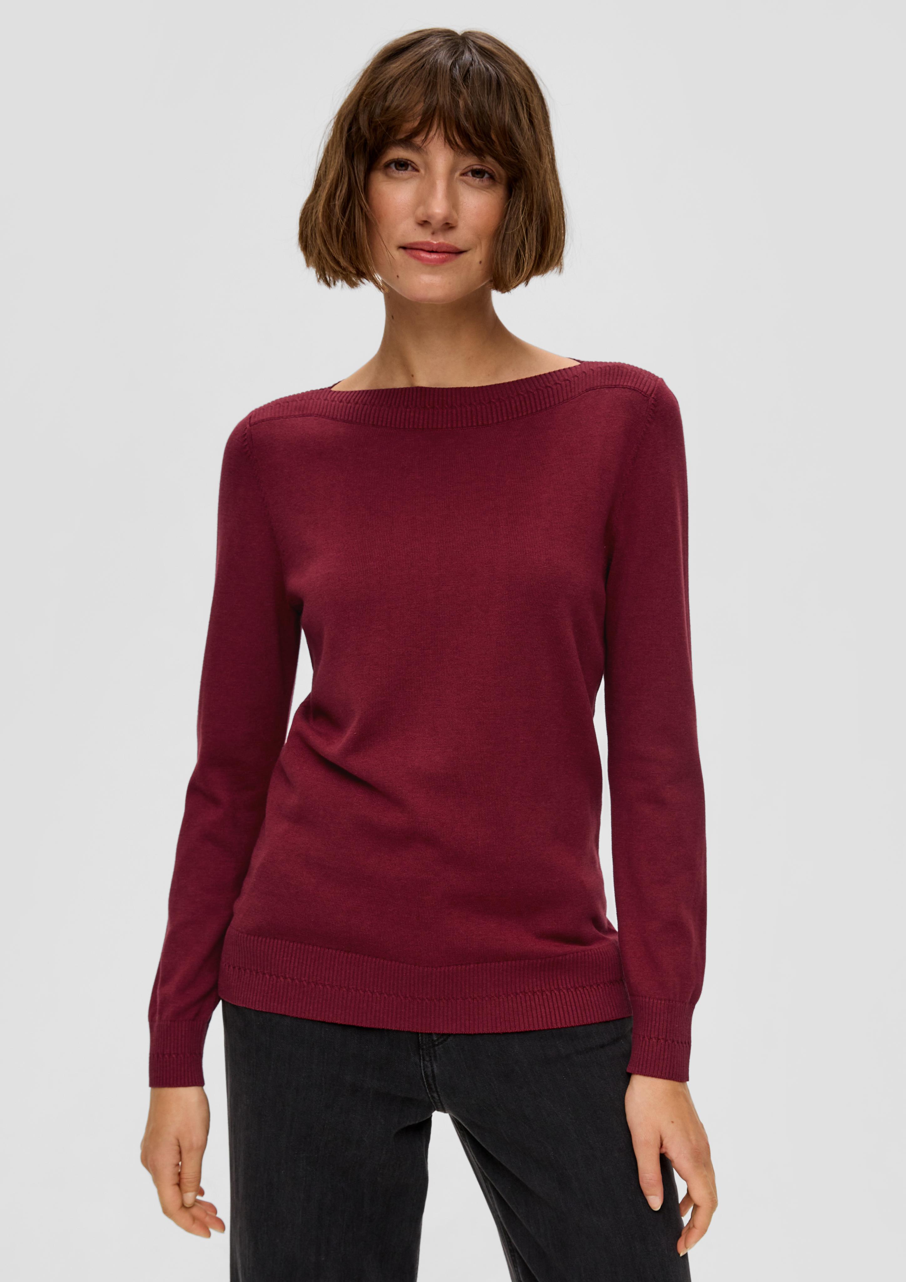 Feinstrickpullover mit U-Boot-Ausschnitt  2137603-3871