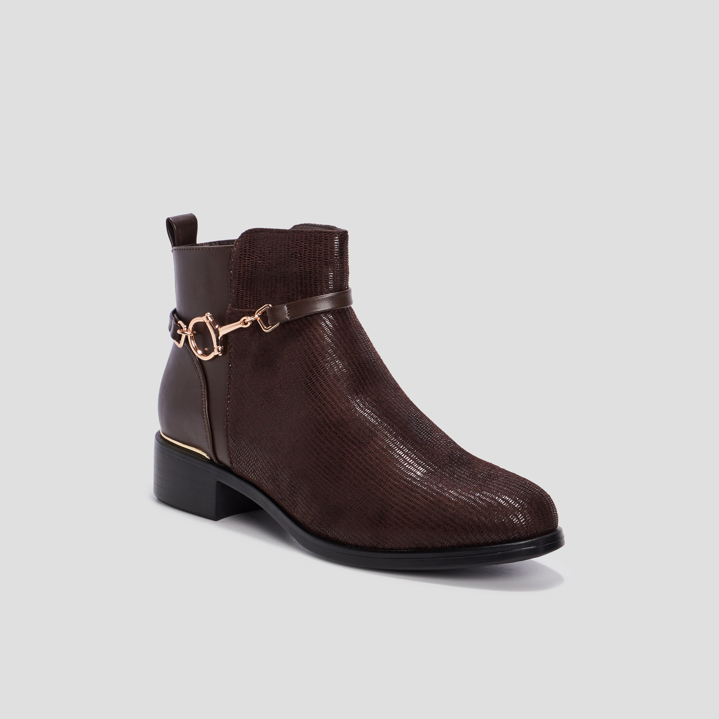 Bottines zippées marron femme | La Halle