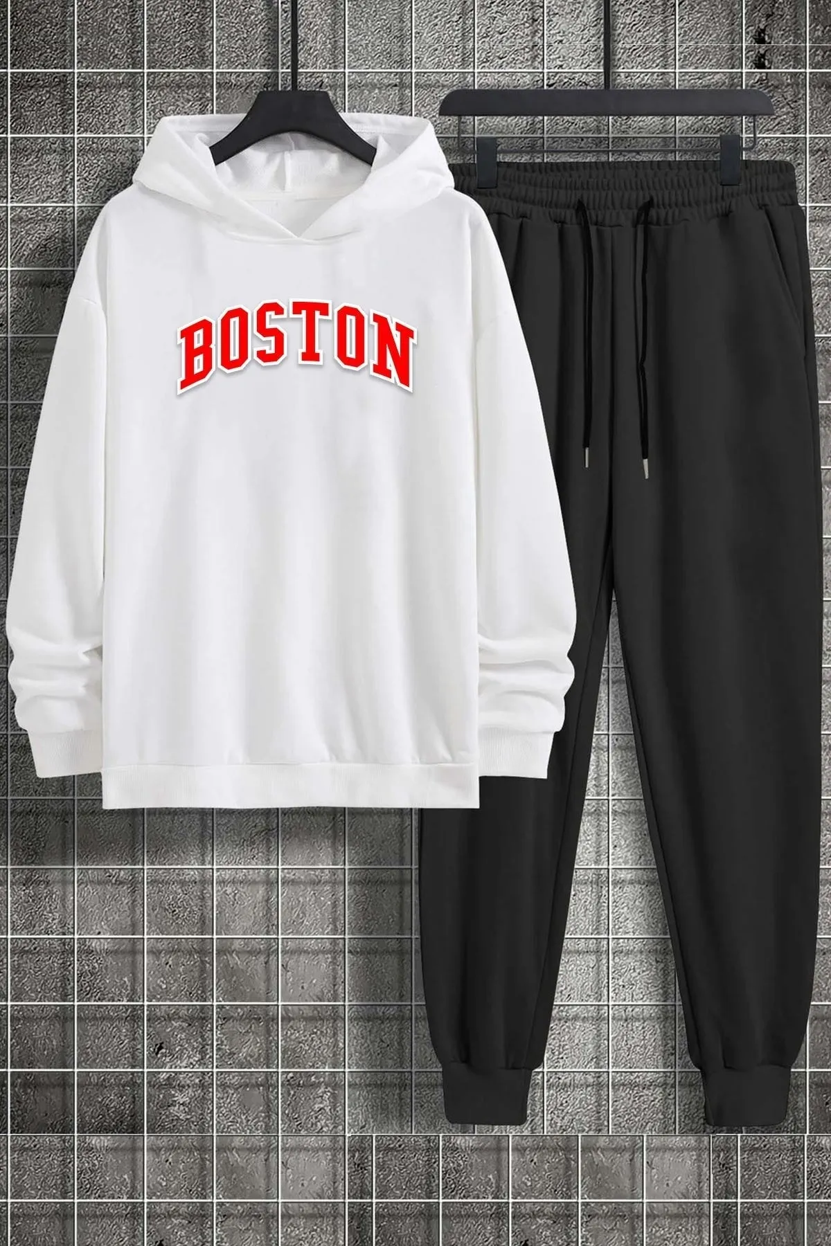 uyguntarz  Bedrucktes Unisex-Trainingsanzug-Set „Boston“.