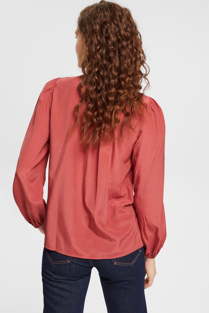Bluse mit Keyhole-Detail, LENZING™ ECOVERO™