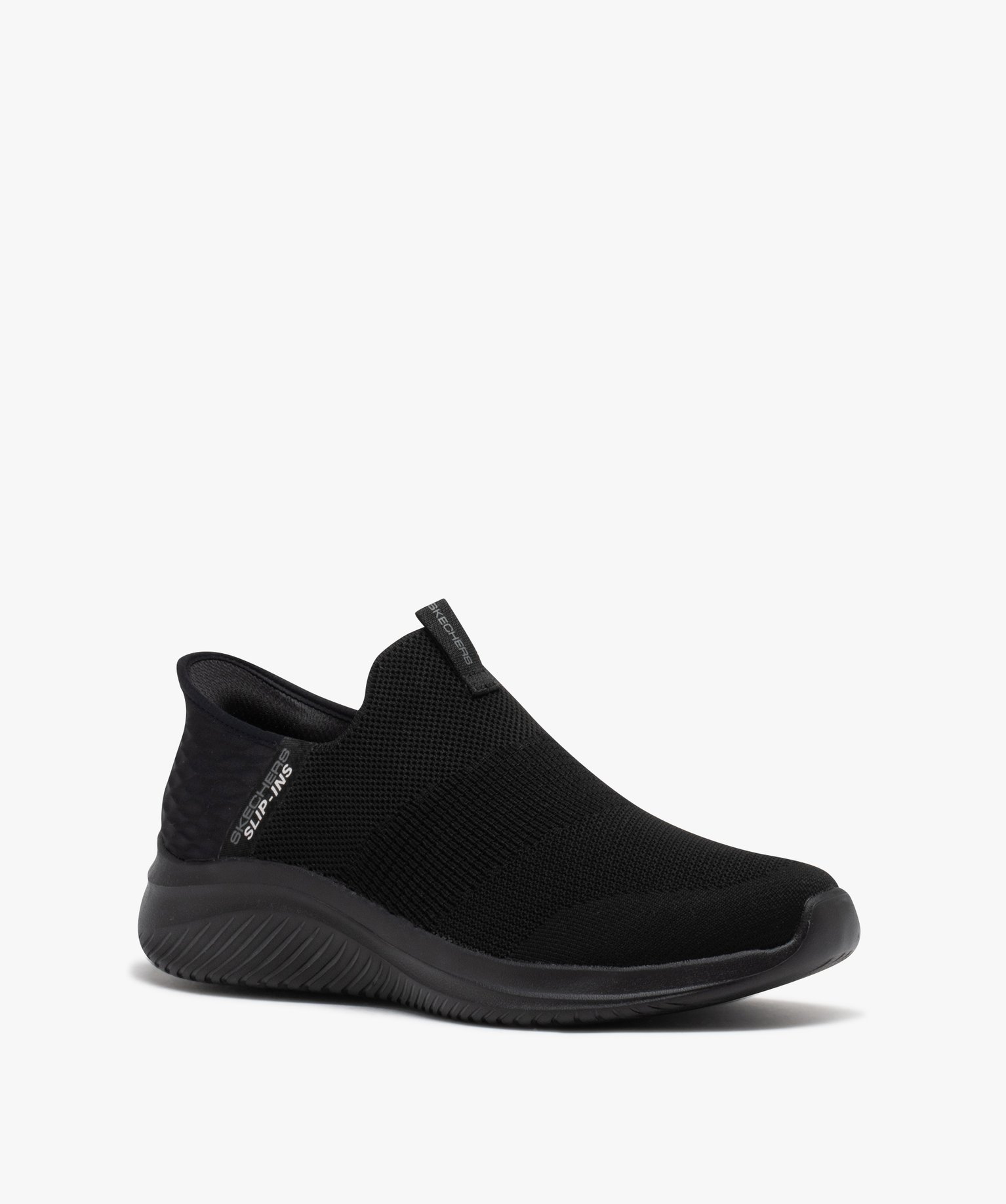 Baskets homme unies en maille sans lacets - Skechers noir | GEMO