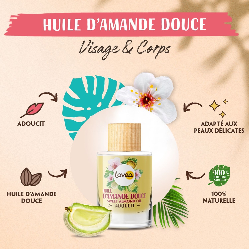 lovea Huile d'Amande douce Adoucit Huile d'Amande Douce - Peaux Délicates