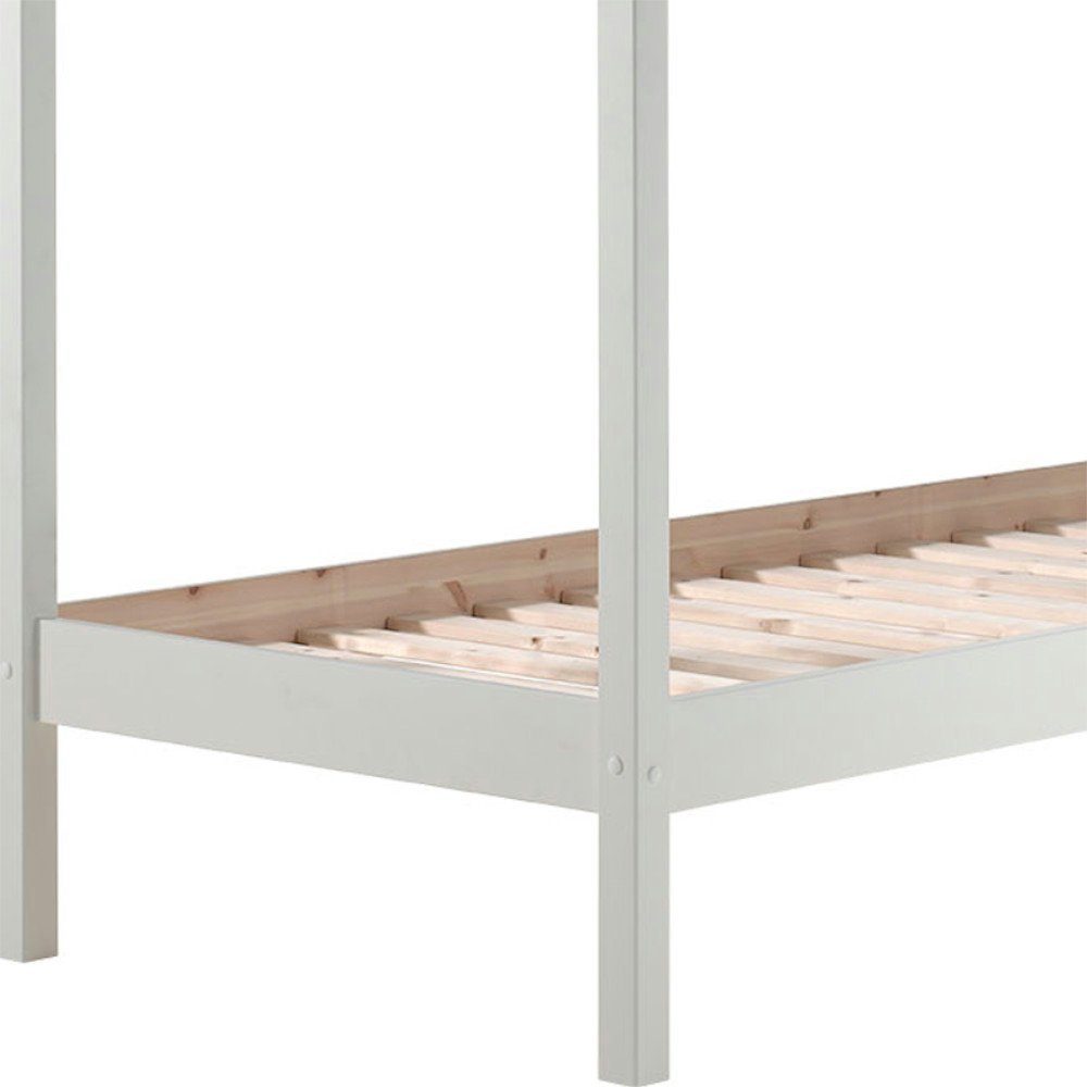 Kindermöbel 24 Himmelbett Alysa Kiefer massiv 90x200cm inkl. Rolllattenrost