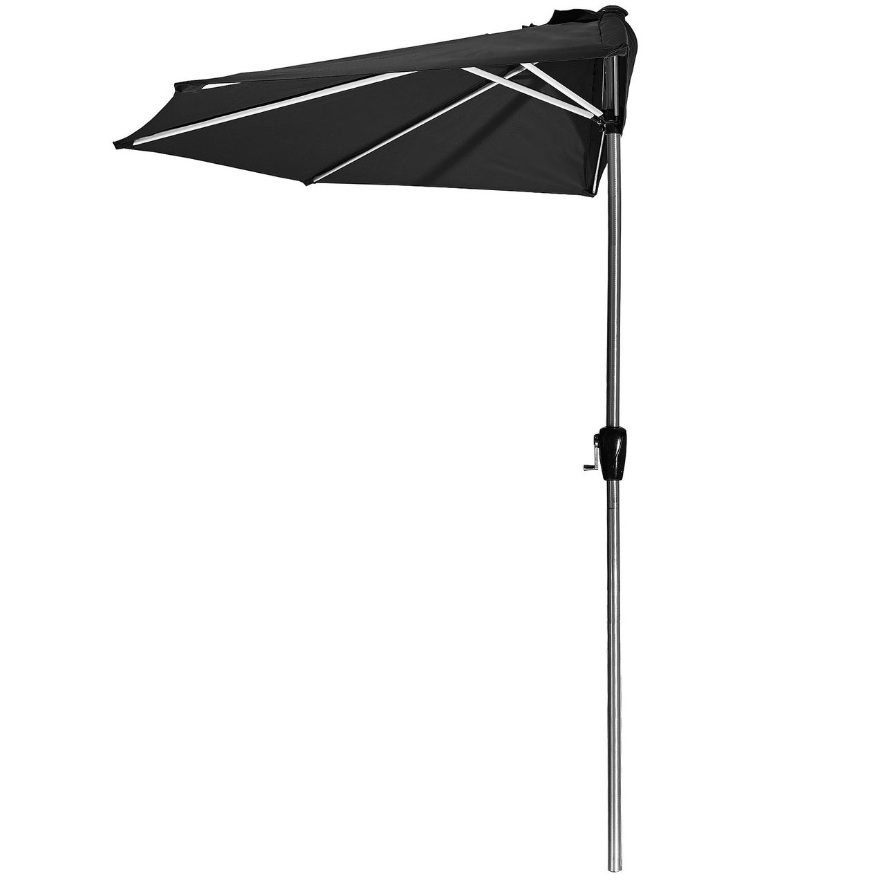Weles AMARE Luxus Sonnenschirm 270 x 135 x 235 cm (B x T x H) Aluminium Schaft 38 mm poliert mit transparenter Schutzlackierung, Schwarz